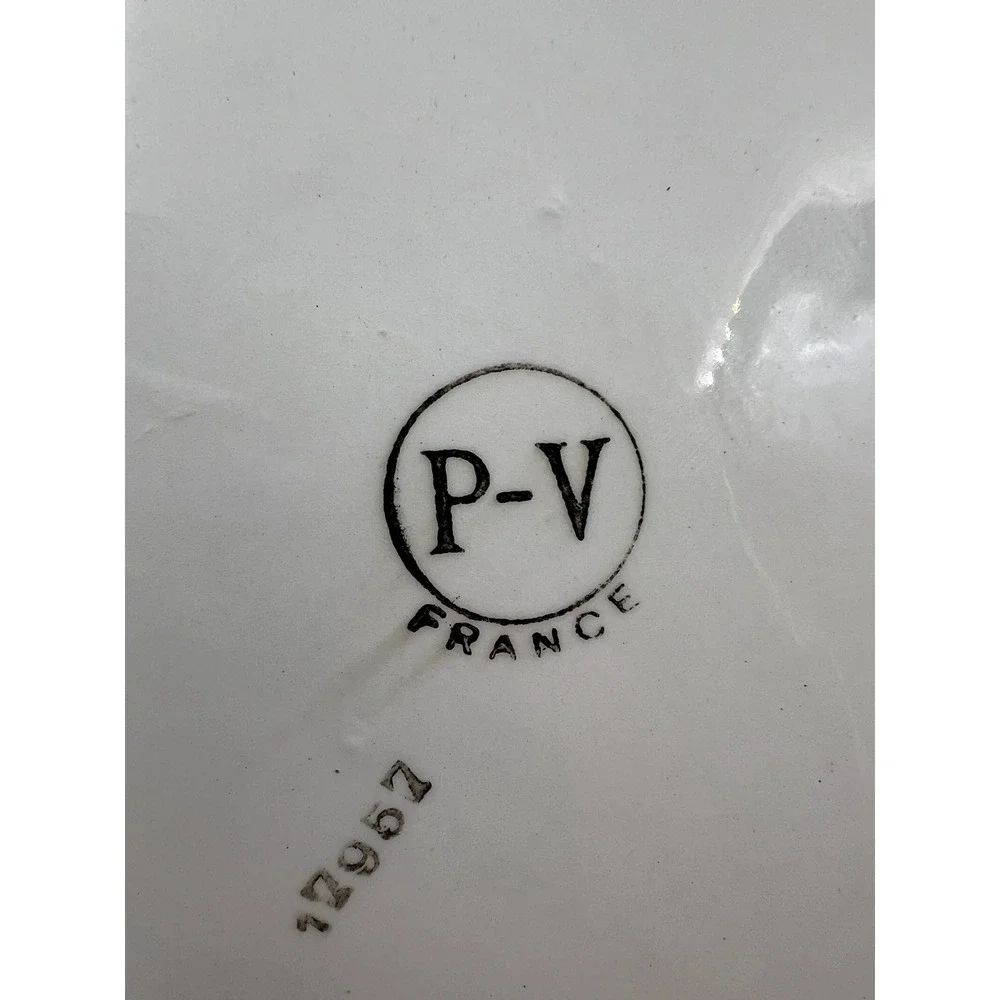 PV France Vintage White Strawberry Embossed Ceramic Salad Plates Set of 2 12957
